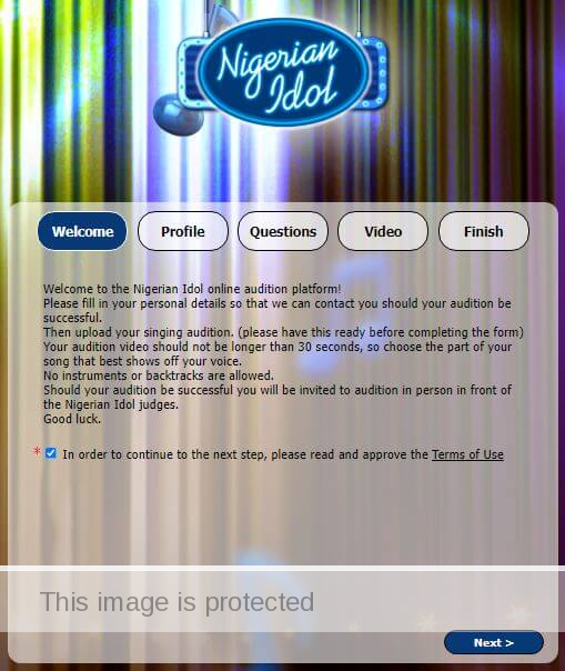 Nigerian Idol Form For Audition and Registration