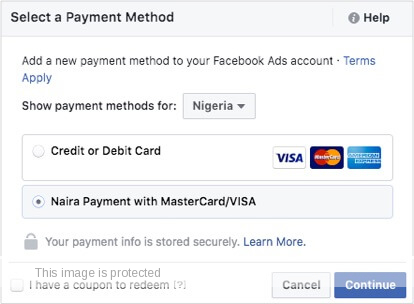 Facebook Ads Payment in Nigeria
