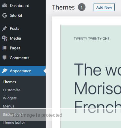add new WordPress theme